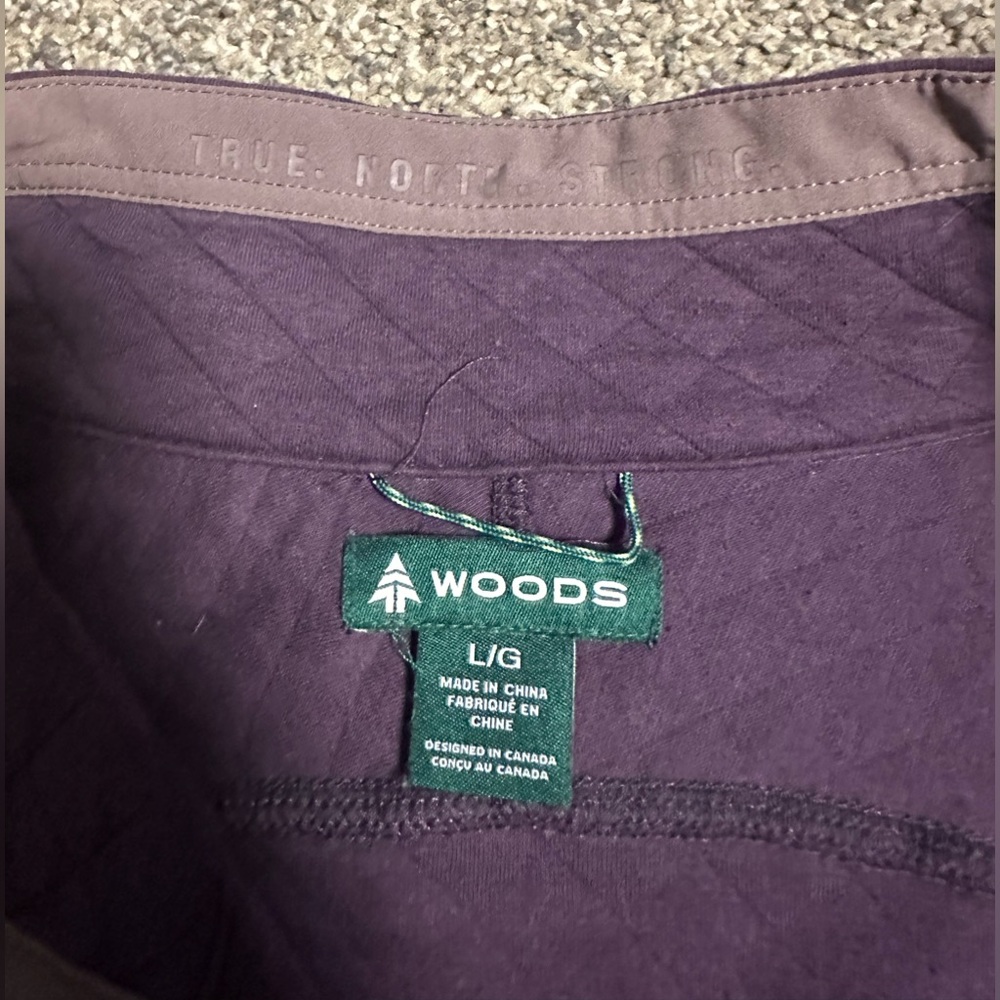 Sz L Woods quilted lightweight sweater - Picture 2 of 4